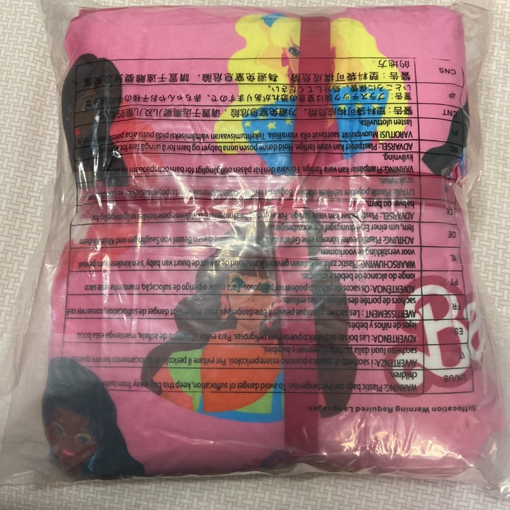 Vintage Barbie Pink Chic Ruffle Cozy Blanket NWT Limited Edition Collaboration - Picture 5 of 5